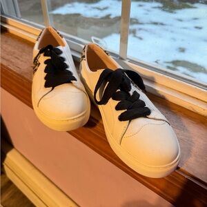 Kate spade ♠️ White Low-Top Sneakers with Black Laces